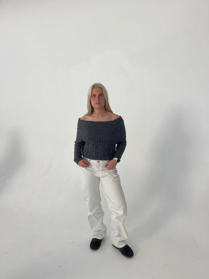 Theresa off-shoulder knit - Grey