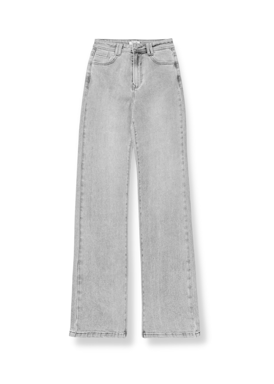 Stretch high waist straight leg jeans light grey (tall)