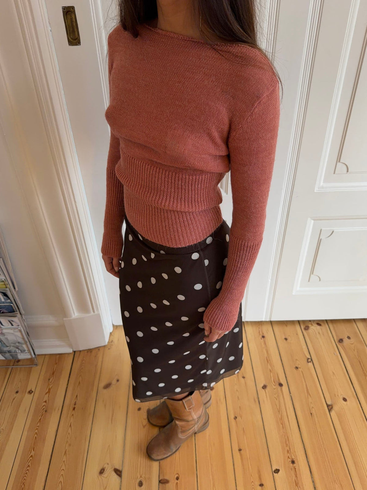Lova fitted knit sweater - Dusty pink