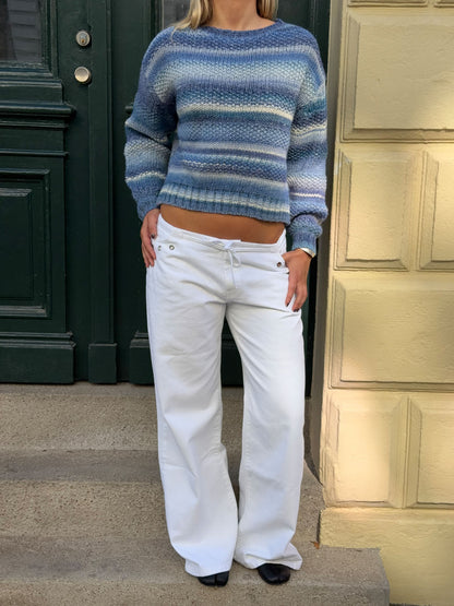 Tippy striped knit - White/navy