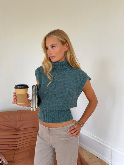 Nivena turtleneck vest - Blue